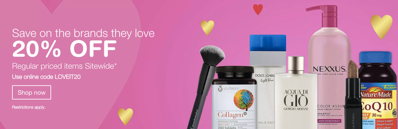 Walgreens: 20% off sitewide with code LOVEIT20